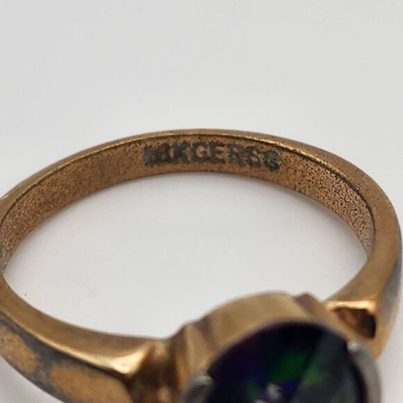 18K GERSC Rainbow Glass Ring (7.25) - Picture 6 of 7